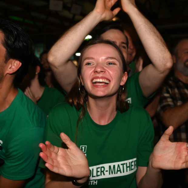 Queensland Greens supporters were overjoyed on election night.