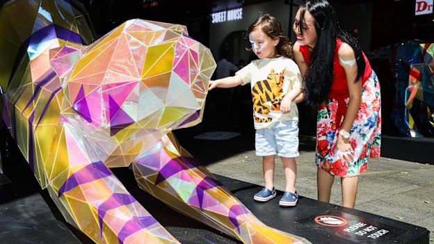 Chinese-Australian artist Susan Chen with her son Thomas at a lunar new year event in Sydney in January. 