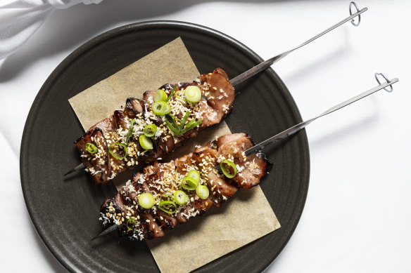 Spiedo (mortadella skewers).
