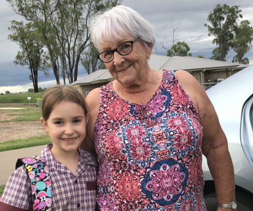 Barbara Panzram, with grand-daughter Emily, has lived in the area for decades. "Without Steve Jones, we would not have had this."