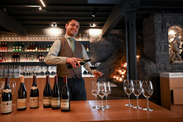 King and Godfree manager Emanuele Luzi in the cellar.