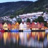 These striking coloured warehouses line the port in Bergen, in Norway.