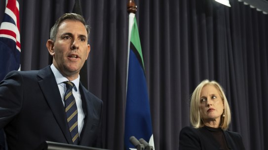 Treasurer Jim Chalmers and Finance Minister Katy Gallagher ahead of next week’s federal budget.