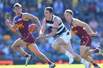 Cat Patrick Dangerfied (centre) was best on ground. 