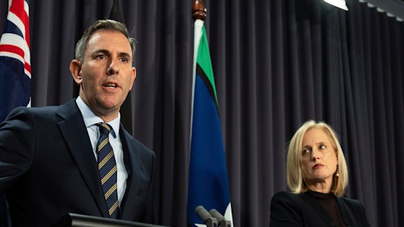 Treasurer Jim Chalmers and Finance Minister Katy Gallagher ahead of next week’s federal budget.