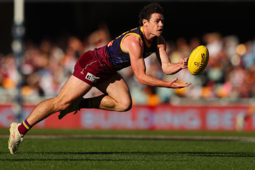 Lending a hand: Brisbane's Brownlow Medal favourite Lachie Neale in action against the Saints at The Gabba on August 23.