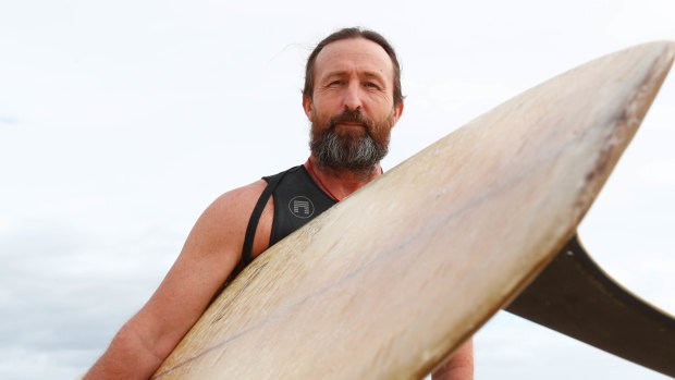 Simon Maltby, Byron Bay with his 50-year-old mal, isn't for or against leg ropes.