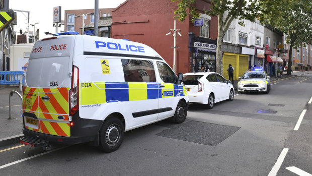 The street scene in the Leyton area of east London, where a police officer was stabbed with a machete while stopping a van.