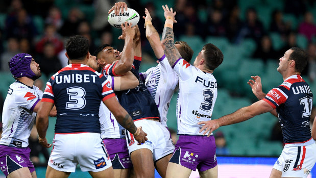 Sydney's Daniel Tupou takes a high ball.