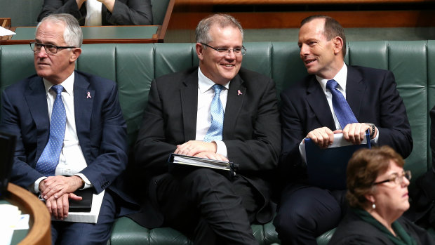 Malcolm Turnbull, Scott Morrison and Tony Abbott in 2014.
