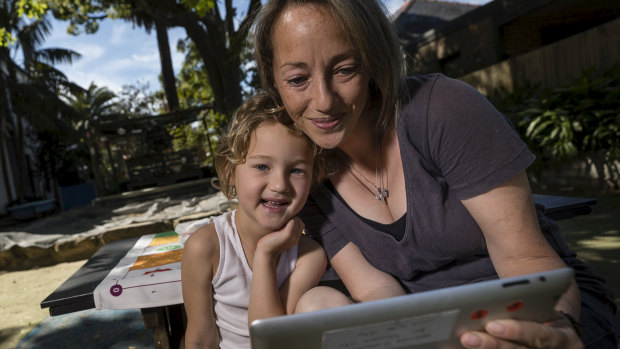 Carla Stern is mindful of the way she uses technology in front of her four year old son, Eli. 