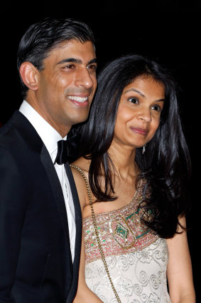 Rishi Sunak and his wife Akshata Murthy at an event in February 2022.