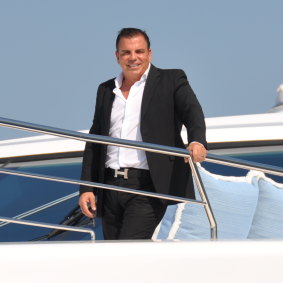 Dial-a-Dump founder Ian Malouf aboard his super yacht Mischief.