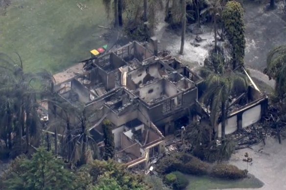 A Perth home in Perth’s northern suburb destroyed by a bushfire in November 2023.
