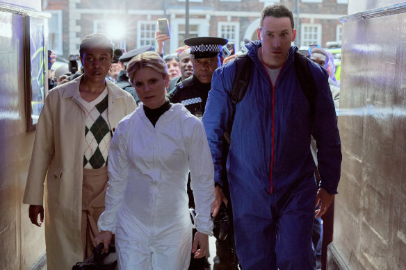 DS Blake (Gloria Obianyo), Dr Nikki Alexander (Emilia Fox) and Jack Hodgson (David Caves) are suited up for season 28 of Silent Witness.