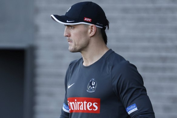 Brayden Maynard at Collingwood training on Monday.