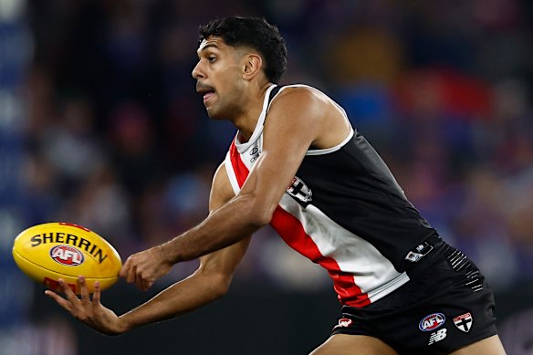 All eyes are on St Kilda gun Nasiah Wanganeen-Milera.