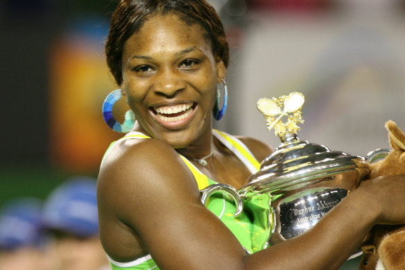 Serena Williams at her 2007 success in Melbourne.