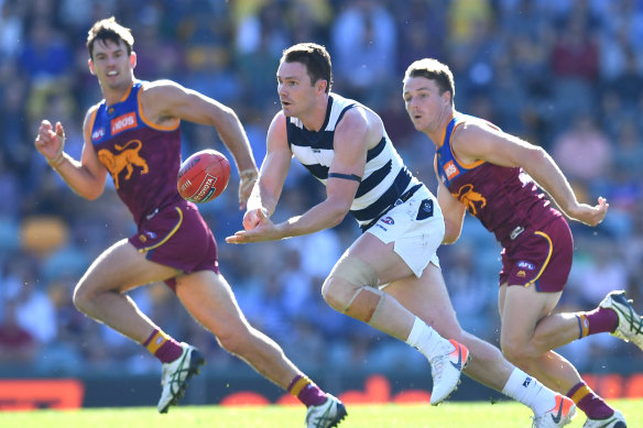 Cat Patrick Dangerfied (centre) was best on ground. 