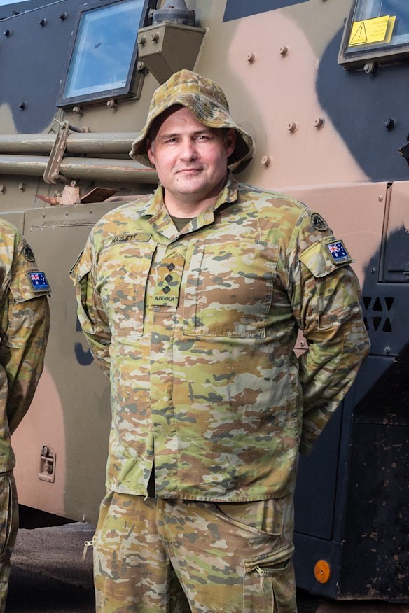 Captain Mark Hazlett serves in the 31st/42nd Battalion, and is a sergeant with the Queensland Police Service.