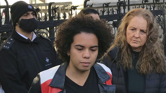Keira Bell speaks to reporters outside the Royal Courts of Justice in London following the verdict on December 1.