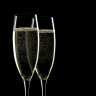 Two glass of champagne on black background ChampagneÂ 
iStock
