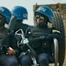UN peacekeepers patrol the street in Juba, South Sudan, in February.