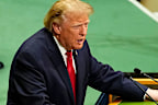 Donald Trump speaks at the UN.