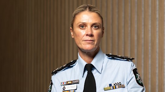New AFP commissioner Krissy Barrett at the police headquarters.