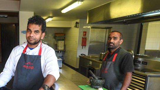 Tamil Feasts chefs Nirma Murugamoorthy (left) and Niro Vithyasekar at CERES. 