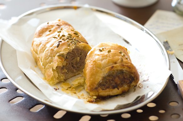 The pork and fennel sausage rolls. 