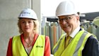 Prime Minister Anthony Albanese with Housing Minister Clare O’Neil (left) and MP for Jagajaga Kate Thwaites in Melbourne on Tuesday.