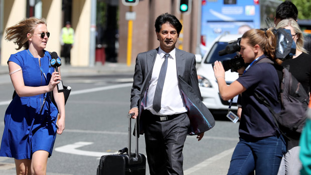 Barrister Lloyd Rayney arrives at court in 2017. His battles attracted huge attention in WA.
