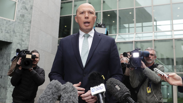 Home Affairs Minister Peter Dutton launches his failed leadership coup in August. 