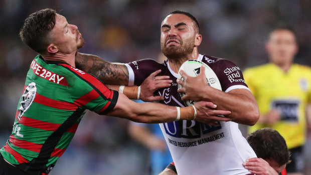 Manly five-eighth Dylan Walker was in the thick of it against his former club on Friday night.