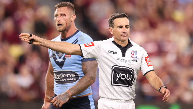 The NRL warned Bernard Sutton his brother Gerard would not referee the second Origin match if Bernard continued assisting the Maroons.