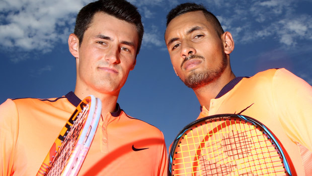 Face off: Bernard Tomic and Nick Kyrgios will meet at the French Open.