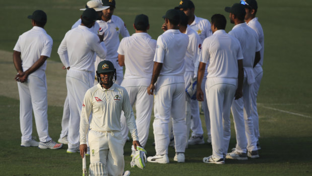Usman Khawaja was dismissed cheaply late on day one.
