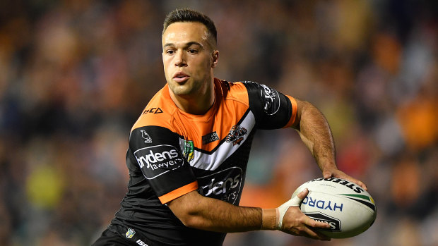 Staying put: Luke Brooks has penned a four-year deal to remain with Wests Tigers.