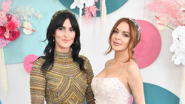 Sisters Ali and Lindsay Lohan at the Melbourne Cup. 