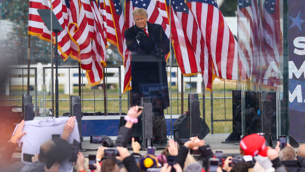 Donald Trump spoke to his supporters in Washington before they stormed the Capitol. 