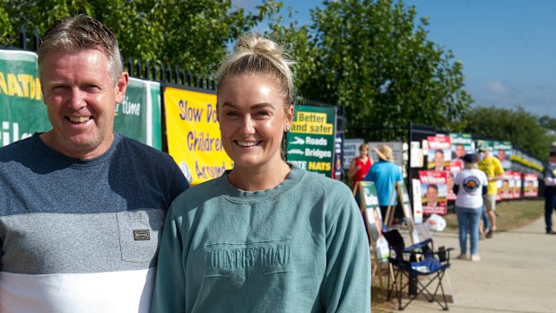 Ewan Ross and his daughter Ella Ross at Jerrabomberra Public School. 