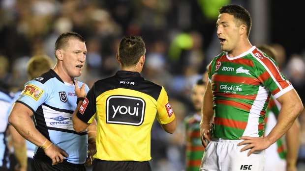 Bad look for the game: Souths received only a fine for Sam Burgess' hit on Matt Moylan.