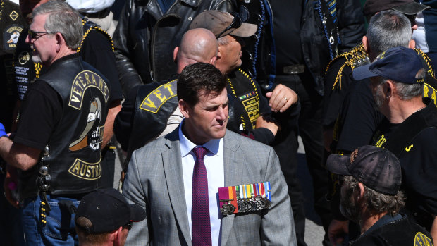 Victoria Cross recipient Ben Roberts-Smith at Remembrance Day commemorations at the Australian War Memorial last month.