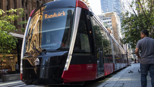 Passengers were evacuated from the light rail and services were temporarily stopped between Moore Park and Randwick after a power failure on Sunday afternoon.