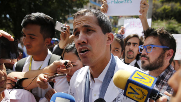 Opposition National Assembly President Juan Guaido, who declared himself interim president.