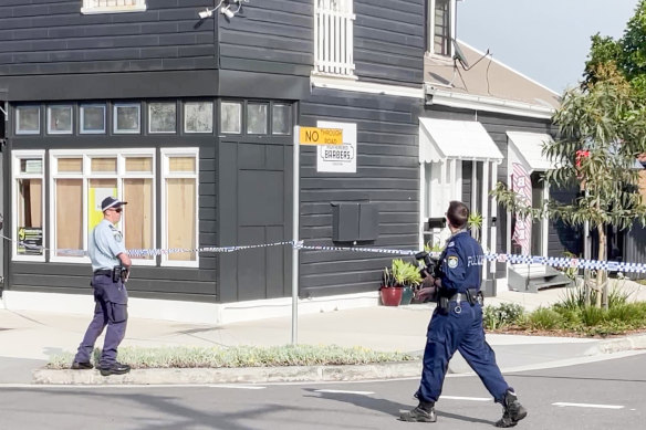 Police have set up a crime scene after a woman was Tasered in Stockton.