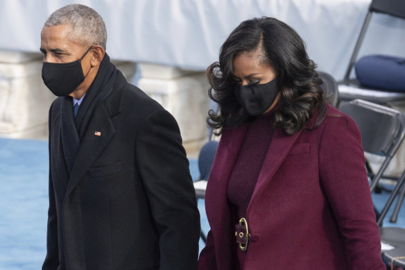 Barack and Michelle Obama at Joe Biden's inauguration.