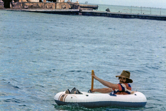 Paddling around Moreton Island, north-east of Brisbane. 