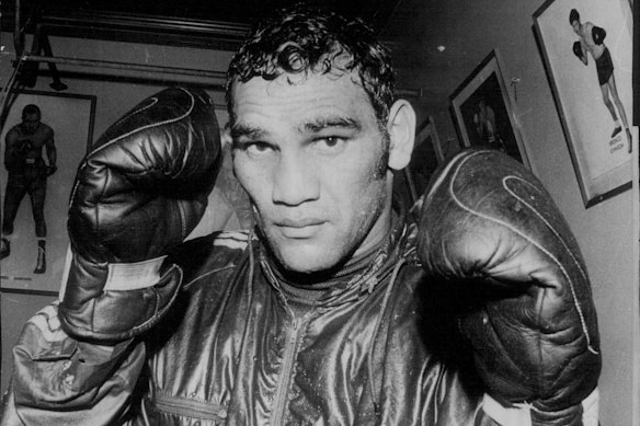 Tony Mundine during a 1973 training session.